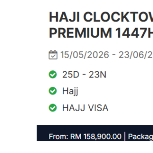 CLOCK TOWER PREMIUM 25H23M (15 May - 23 Jun 2026)- BERDUA